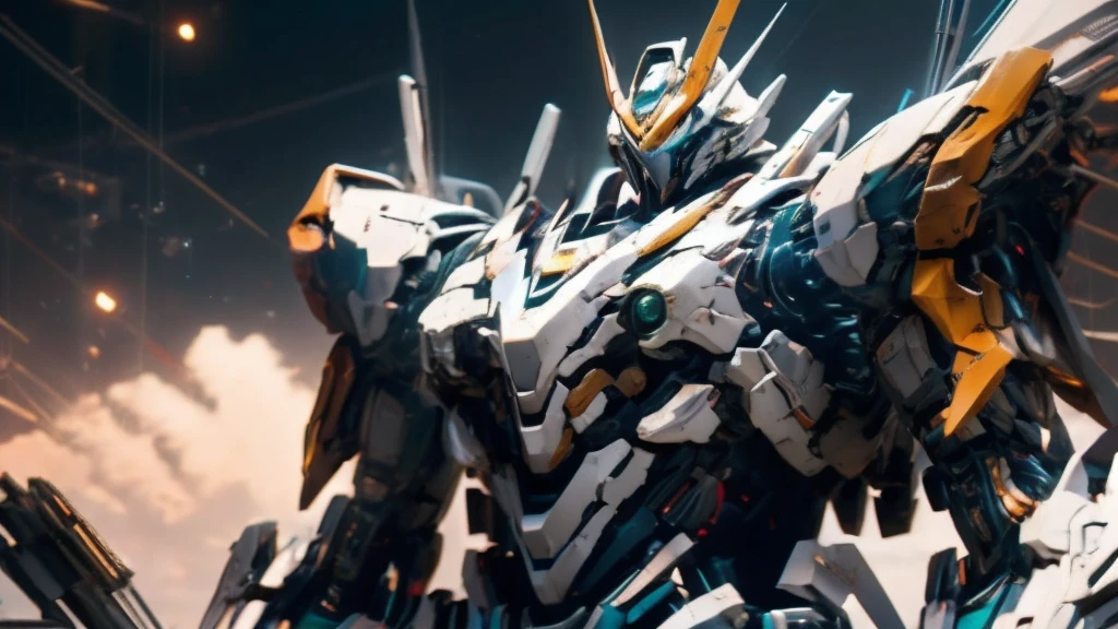 Real、high resolution、8K、Giant humanoid robot、Strike Freedom、In the hangar、fixed、The cockpit hatch in the center of the chest is open.、Full Body Shot、