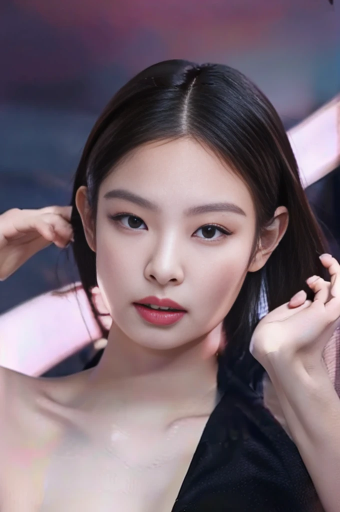 a woman poses sensually to the camera, she is a cabaret woman she has beautiful black hair, she is ion the bed, it is night, low lighting, seductive pose, small waist, beautiful woman, Jennie from Black Pink, ((naked:1.3, topples:1.3)), close up, (nudity:1.4), front view, nice butt, nice tits, centered image, ((super sexy)), ((naked:1.3, topples:1.3)), close up, (nudity:1.4), back view
