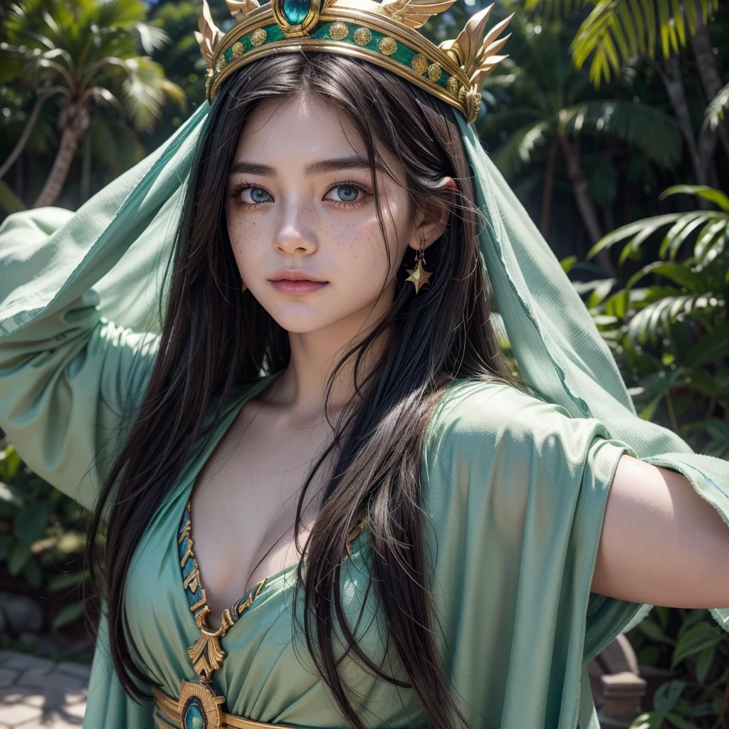 Eunwoo actor and kpop idol more realism in hair and clothing. Create an image of Eunwoo as the sun god at a Mayan temple in Chichen Itza, with his skin glowing with a golden hue and wearing a crown of quetzal feathers.
Imagine Eunwoo as the rain god in a sacred cenote in Tulum, with her long dark hair soaked and her eyes shining with divine power.
Generates a representation of Eunwoo as the god of fertility in the ruins of Teotihuacan, with blooming fields around him and a radiant smile that brings abundance to the land.
Create an image of Eunwoo as the god of wind in the mountains of Oaxaca, with her hair flying in the wind and her arms extended in a gesture of freedom and movement.
Imagine Eunwoo as a star as the god of music in an open-air theater in Palenque, with ancient instruments around him and heavenly melodies emanating from his being. Create a detailed representation of a pre-Hispanic Mexican god with black hair, freckles and green and blue eyes fused into a single iris.
Imagina a un ser divino de la mitología prehispánica mexicana with dark hair, freckles and hypnotic eyes that change between green and blue.
Design an ancestral Mexican deity with black hair, freckles scattered across the face and eyes that shine in shades of green and blue.
Create a divine figure inspired by the pre-Hispanic culture of Mexico, with dark hair, freckles and eyes that reflect shades of green and blue.
Generates a detailed image of a pre-Hispanic Mexican god with black hair, freckles and eyes composed of a green iris and a blue iris.