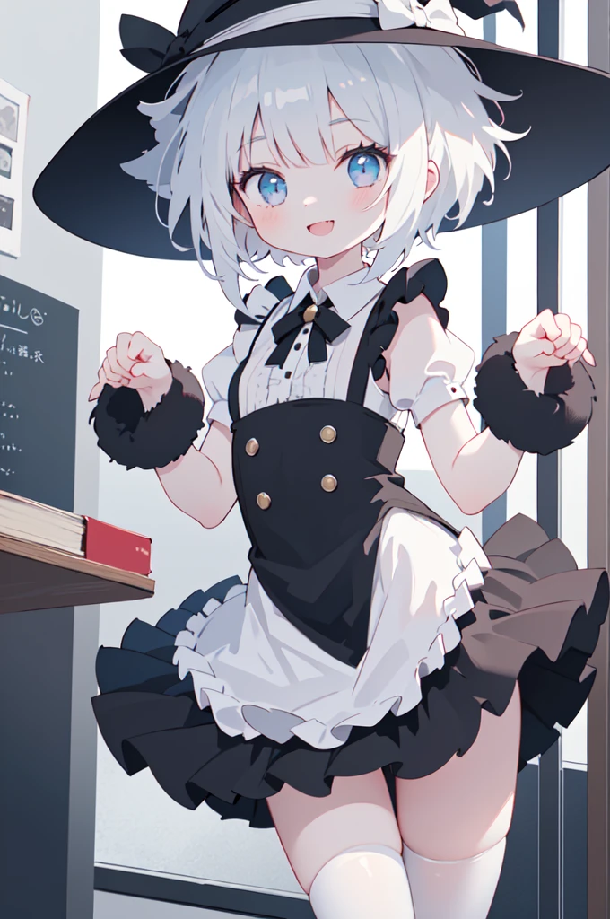 absurd, Absolute resolution, incredibly absurd, high resolution, Very detailedBREAK
(1 Girl, Solitary:1.4), Beautiful and glowing skin, Sexy Skin, Dynamic Angle, close up, Cowboy shooting, Smile
BREAK
witch maid, Black cat tail, Smile, Black over-the-knee stockings, paw posing, Lift your legs out, paw, paw stamps, paw stamps, paw stamps
BREAK
nice hands, Perfect hands, 