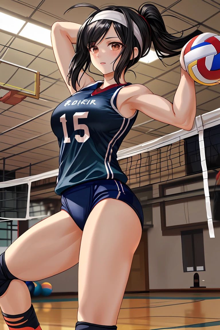 Beauty mother-in-law Black Hair hair band volleyball gym
