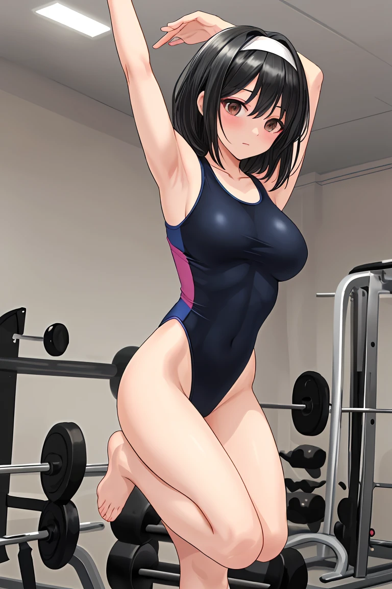 Beauty mother-in-law Black Hair hair band New Gymnastics leotard gym