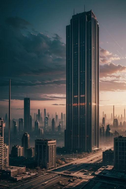 Highest quality、A ruined futuristic city、dim、Surrealism