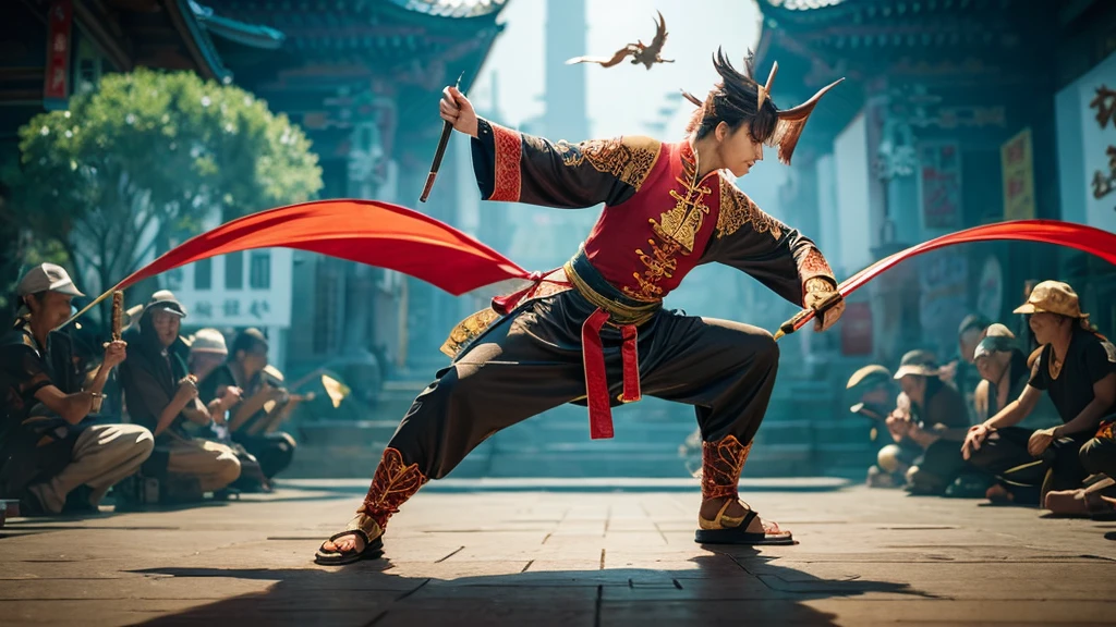 Dragon as a kungfu master
