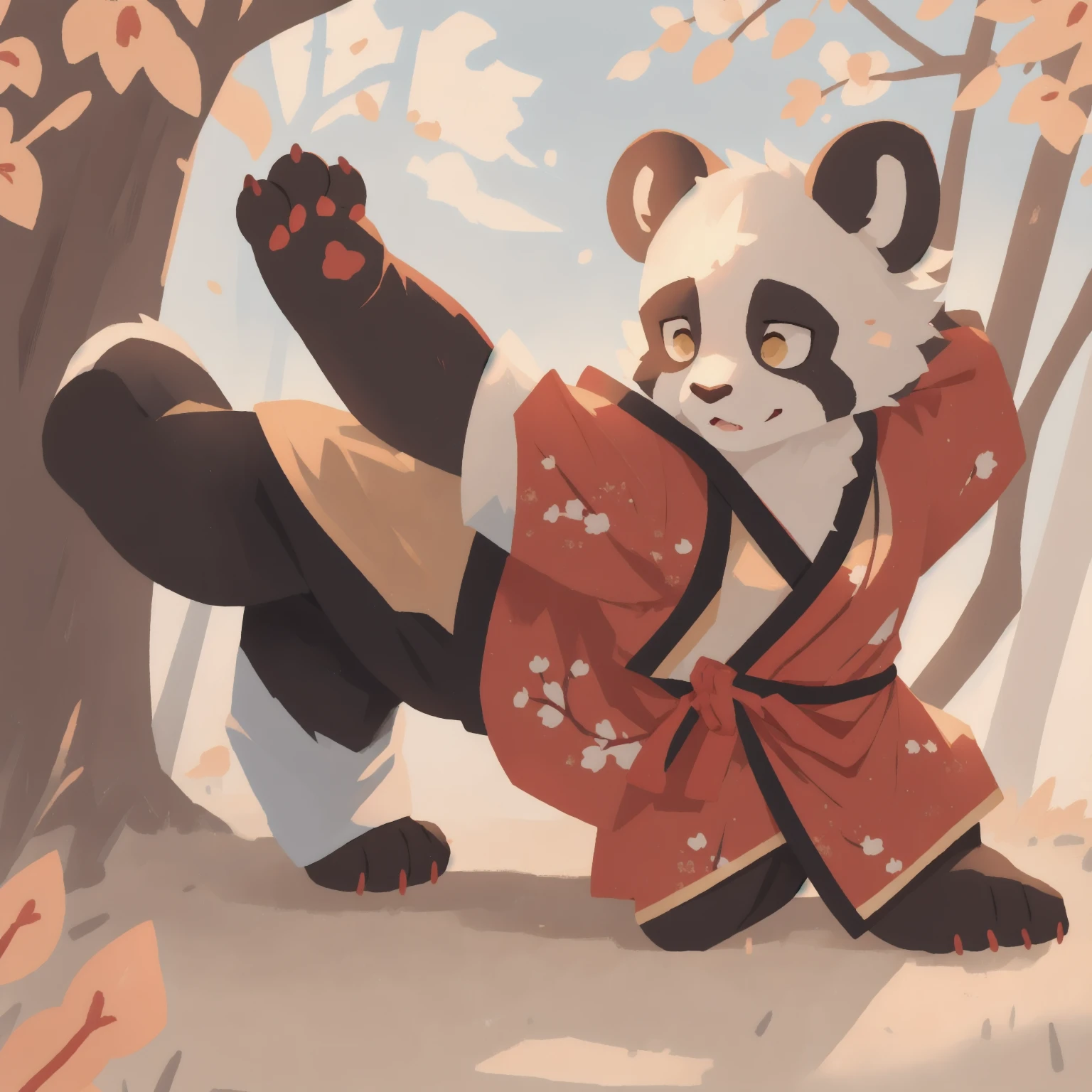 furry,panda,Kung Fu Action,Hanfu Clothing,
