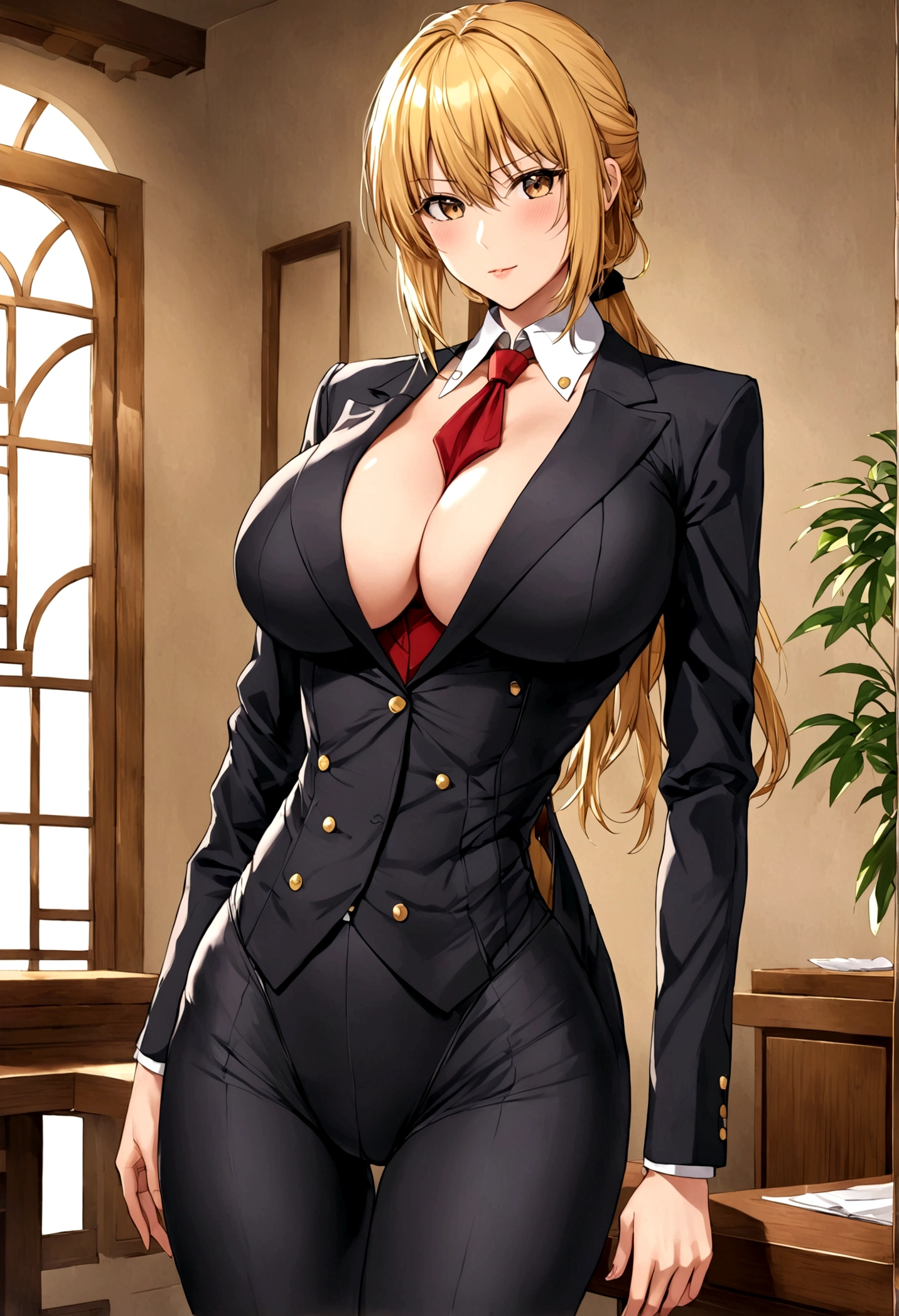 Saber big breasts Bodysuit business suit