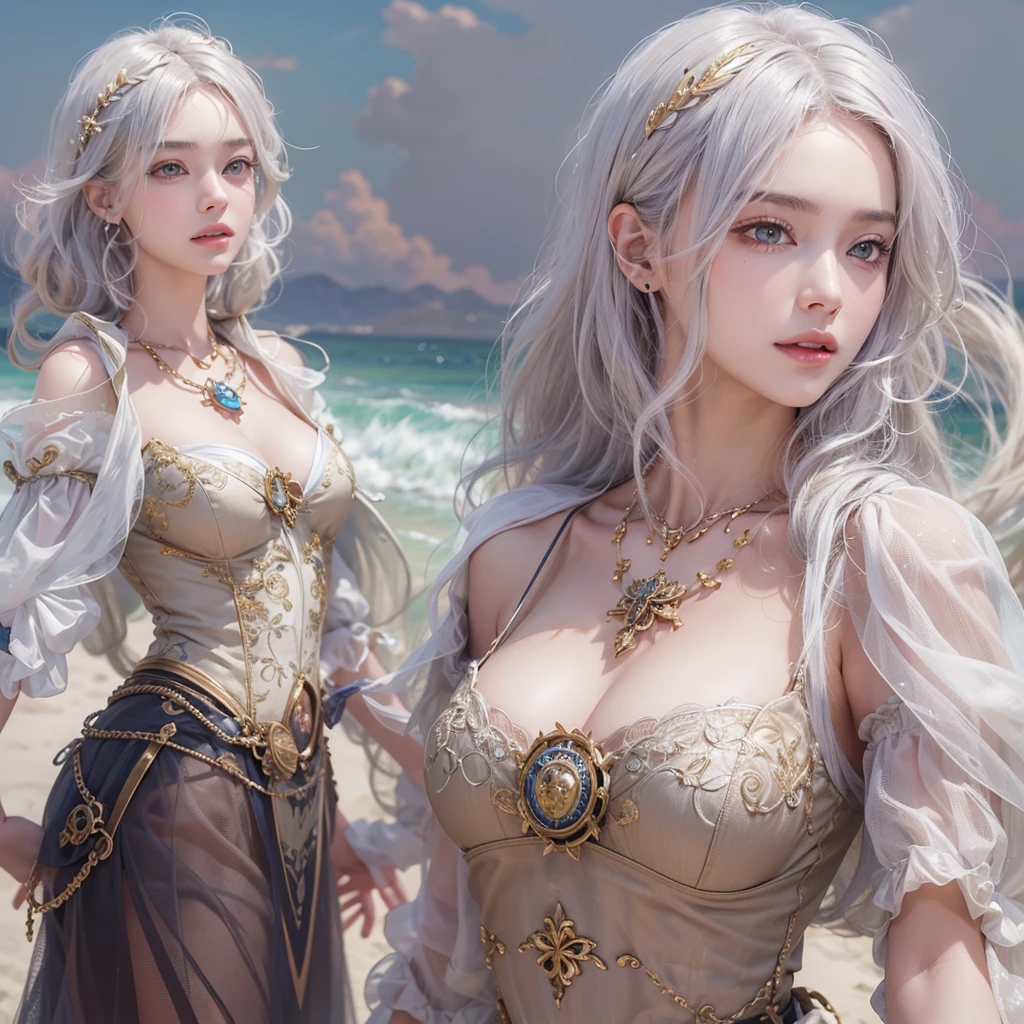 Highest image quality，Outstanding details，超高分辨率，（Fidelity：1.4）, Favor the details，Final Fantasy XV character Ellania, Dragon Knight，Cloak, She has a delicate and beautiful face,Raised sexy，cyber punk perssonage，Futuristic，mechanically aesthetic，Virtual Engine 5，Perfect detail rendering，rendering by octane，hyper HD