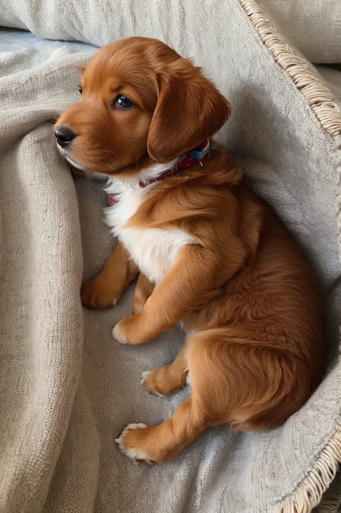 Masterpiece, Best Quality,puppy,brown,wear mant,flying