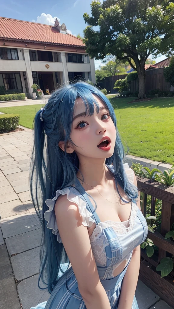 {{NSFW}},((top-quality、8K、masuter piece:1.1))、1 female、blue hairs、Blue-haired、Tying up hair、tying hair、short-cut、big eye、Thicker lips、Cold eyes、dry face、A smile、Beautuful Women:1.1、爆乳:1.1,big eye,hyperdetailed face、Lifelike face、cute face、Adorable face、Kupaa、Pleasant face、Organism、High detailed lips、Erotic eyes,Looking at the camera,Delicate body,Erotic face,Blow face、 、Open your mouth a little,Inviting eyes,drooping chest,meaty,covered erectnipple,cleavage,Shiny skin,Plump style、Fat body、Plump style、snowman、Kamakura、Yuki、The model is in Kamakura、snow mountains、snow field、