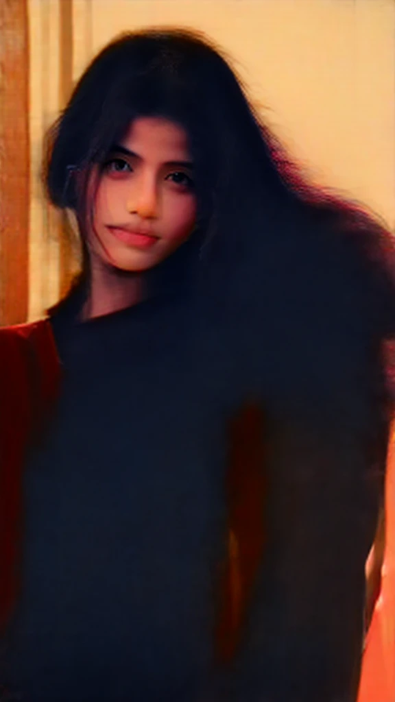 A Indian girl model red dress black hair