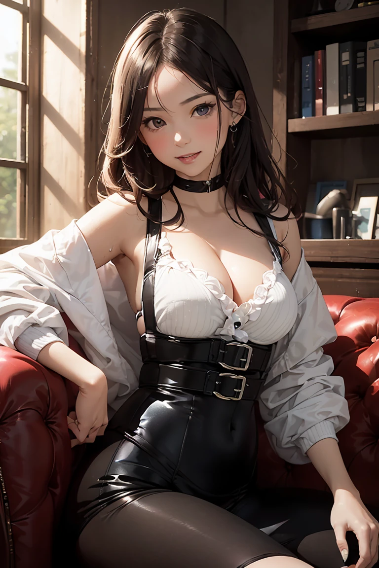 Best Quality, Masterpiece, Ultra-high resolution, (It's photorealistic:1.4), Raw photo, Japanese Girls, (1girl:1.8), (42 years old:1.8), Black Hair, Short Hair, Beautiful Eyes, Symmetrical eyes, A big smile, Laughing with your mouth open , (Huge breasts:1.5), (Curvy:1.4), (latex:1.4), It shows her whole body, standing, (Metallic competition swimwear:1.8)、pool room, (stuck to a wall:1.3), it's raining