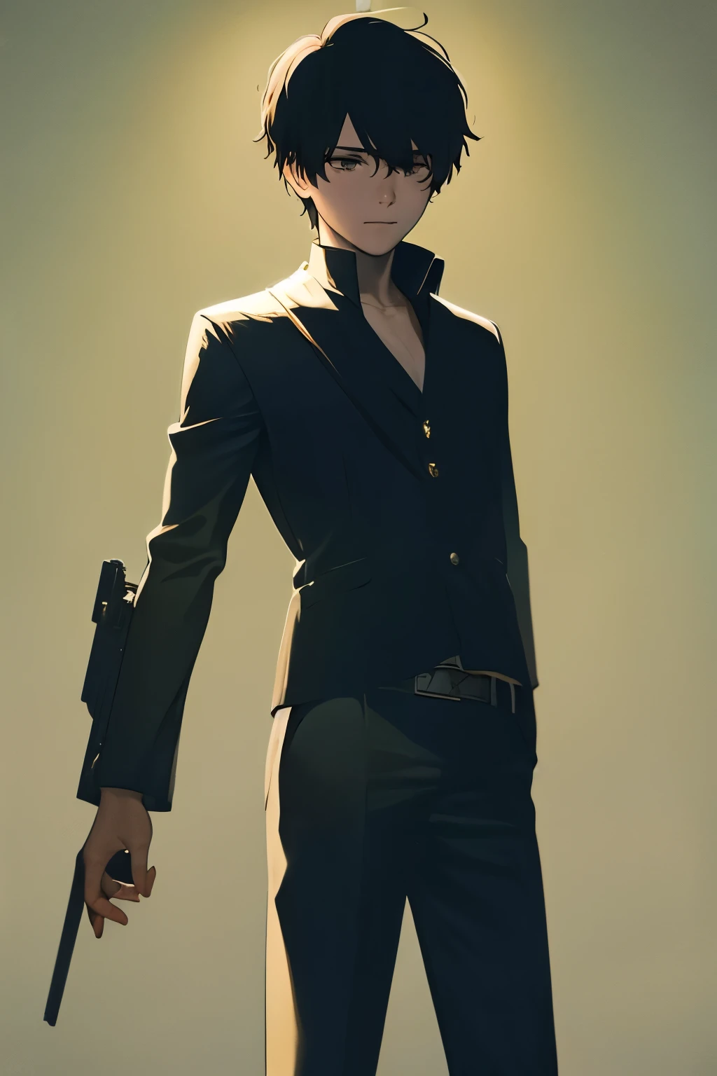 solo, ((1boy:1.5)), silhouette