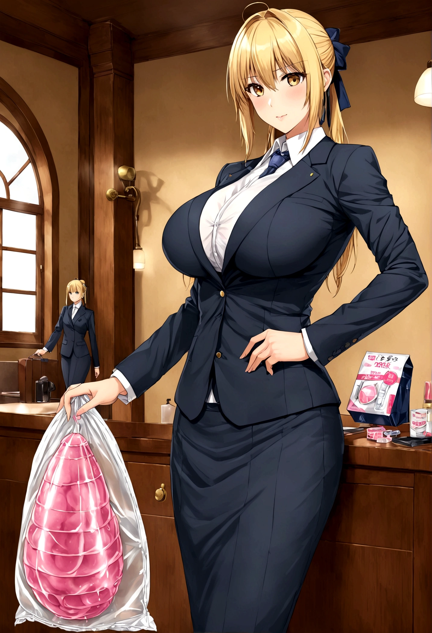 Saber big breasts business suit condoms company