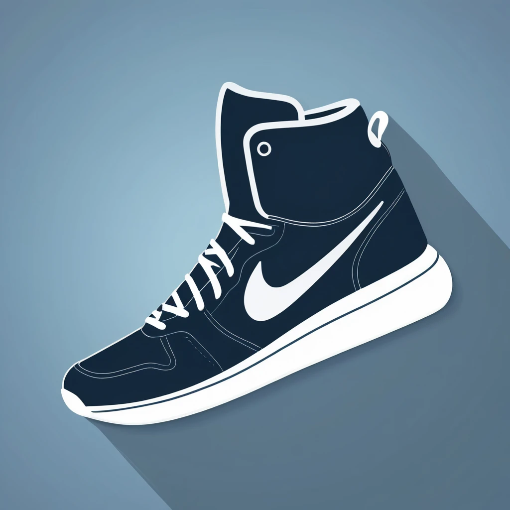 a sport shoe, 2d minimalistic icon, flat vector illustration, digital, smooth shadows, design asset