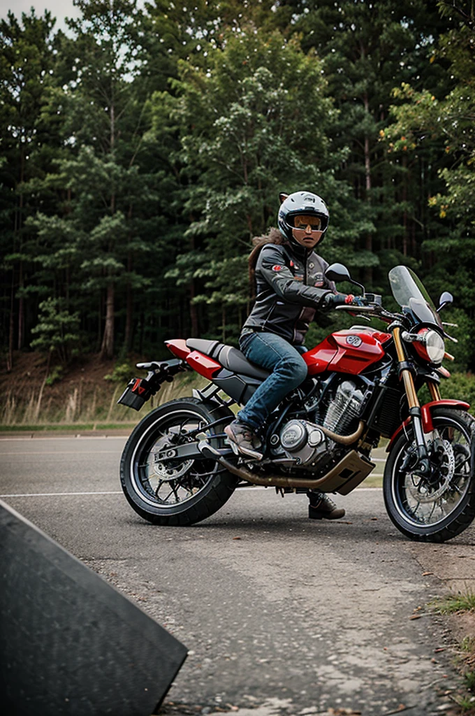 Cool animated tiger motorbike image