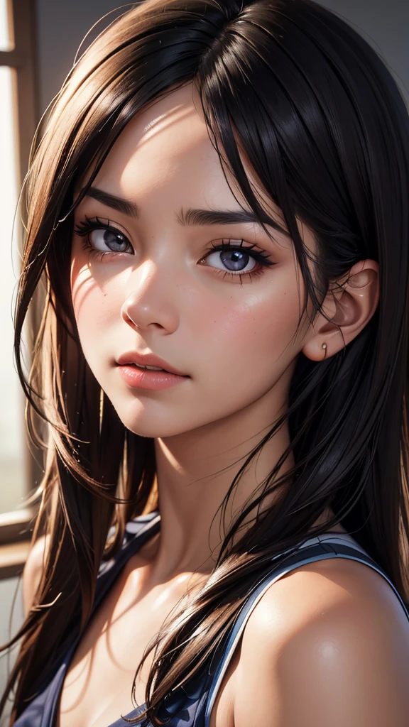 japanese,beautiful browneyes, beautiful lips,(furrowed brow) , longeyelashes,((slender)),((curly hair )),looking away,displeased, office lady, professional business attire, office setting, desk, computer,, (highres,masterpiece:1),detailed,(realistic,photorealistic,photo-realistic:1),HDR,UHD,studio lighting,ultra-fine painting,sharp focus,physically-based rendering,extreme detail description,professional,vivid colors,bokeh,intricate details,highly realistic,photorealistic portrait