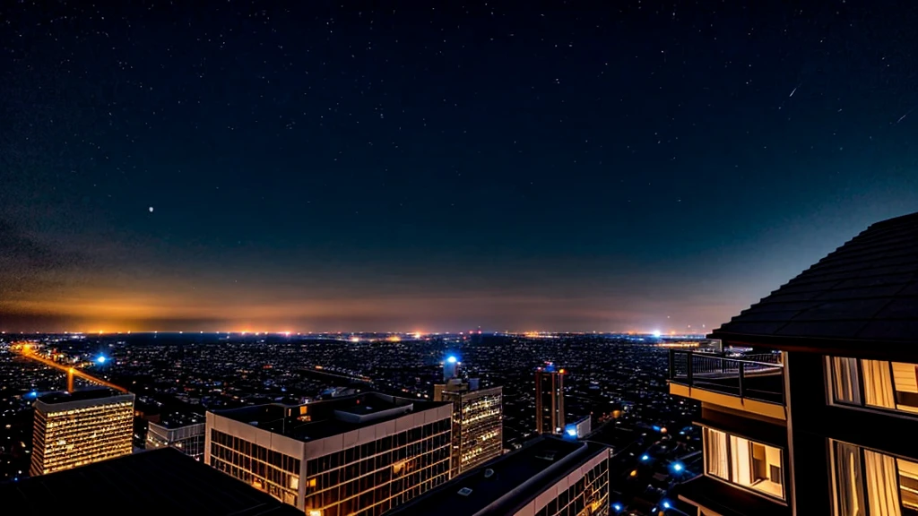 Rooftop upward perspective night