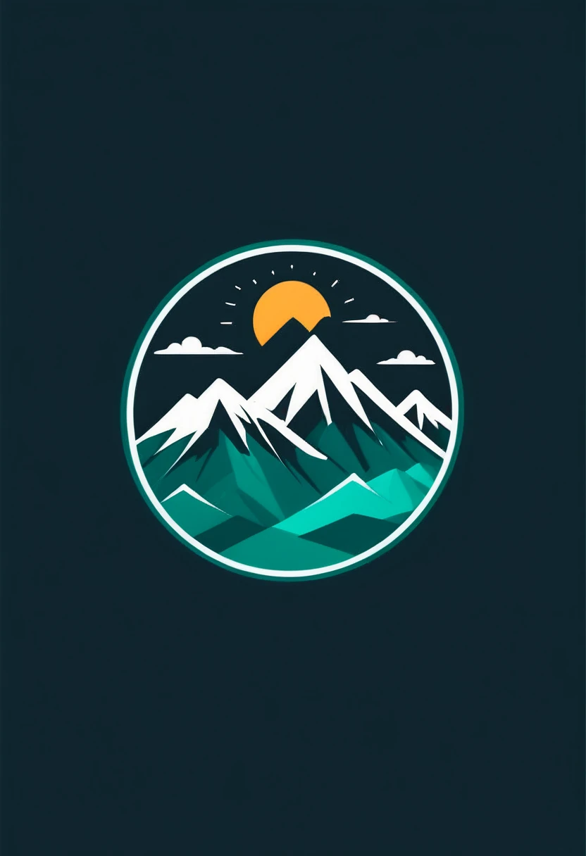 Mountain logo illustration flat design simple