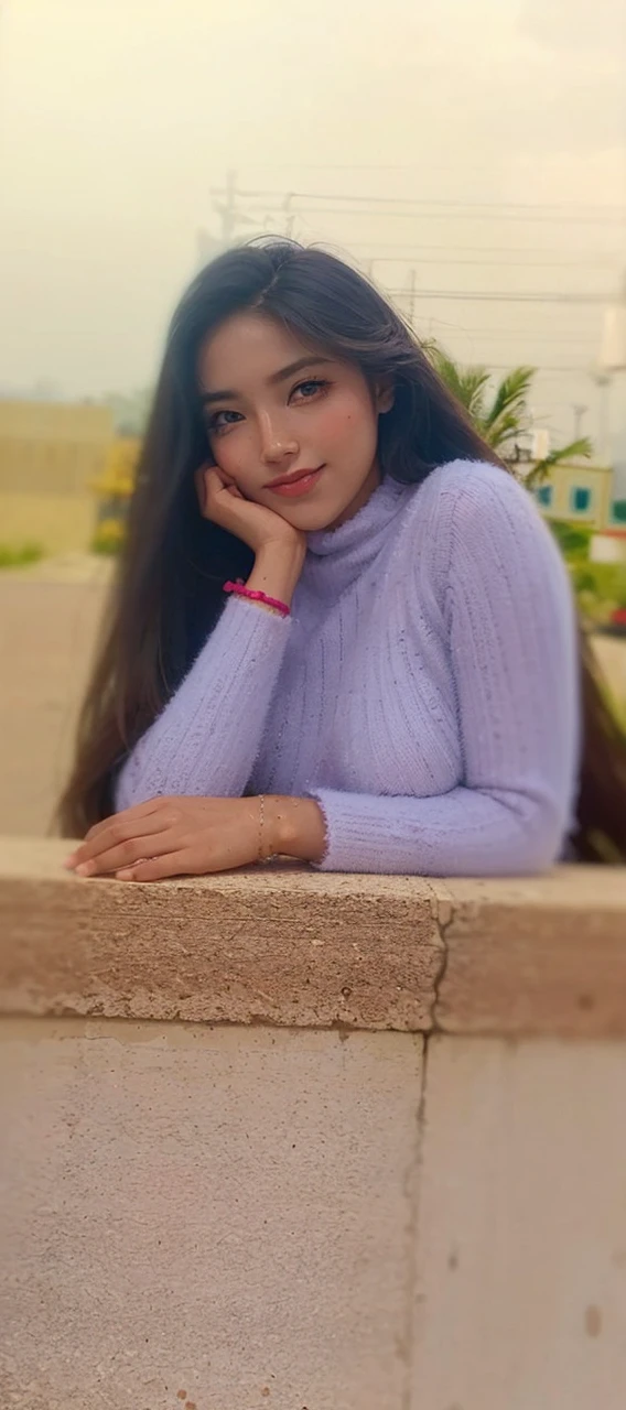 1girl, super beautiful girl, dream girl, wearing pink, ulzzang, dancing, in the background a concert in an amusement park, lightning in the sky, ultra details, ultra realistic, cinematic , octane render, 16k