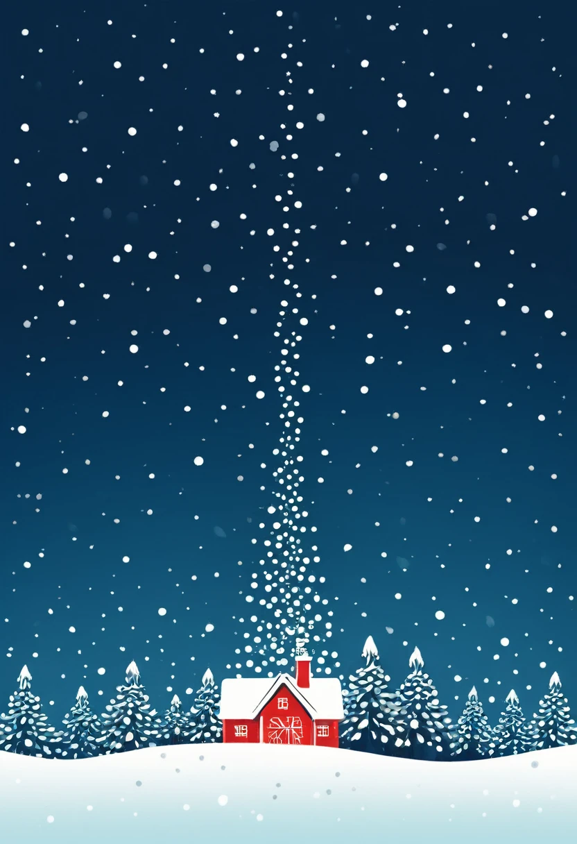 Christmas illustration design simple snow and give