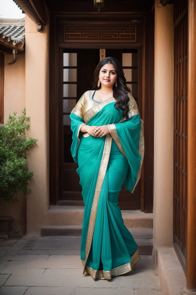1 Heavenly beautiful and goddess beauty cute and sweet looking face Arabian female in front of Ciqikou Ancient Town, China, Heavenly beautiful Overweight, Heavenly beautiful Extremely fat, Heavenly beautiful and attractive Chubby figure , Heavenly beautiful looking and eye catching luxury style Kanjeevaram Saree , reaching out, Heavenly beautiful Arabian woman, 16k, High resolution, masterpiece, highest quality, fine skin, outside view, Realistic Photograph
