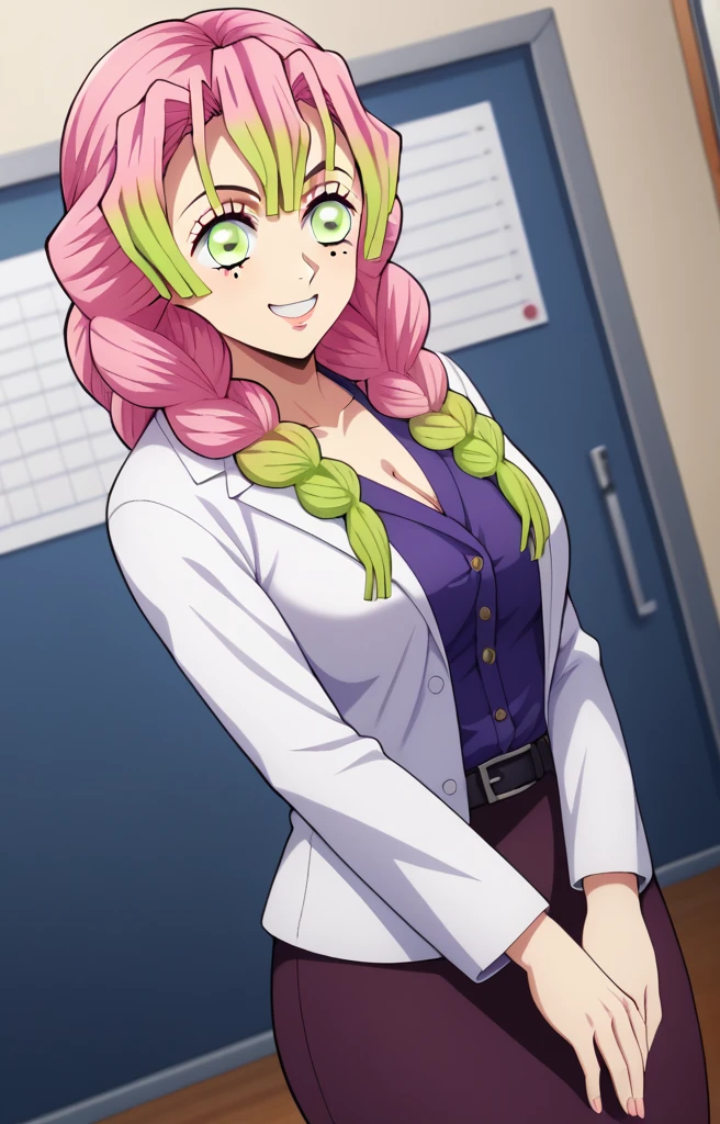 score_7_up, BREAK source_anime, KMitsuriV4XL, 1girl, solo, slight smile, office lady, office room, indoors, professional light, standing, dutch angle, 