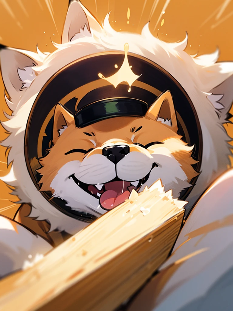 Highest Resolution,Highest quality,Shiba Inu,可愛いShiba Inu,Fluffy,Eating bait,smile,Drooling,Dripping saliva,Overflowing dripping,Iyashiba dog,