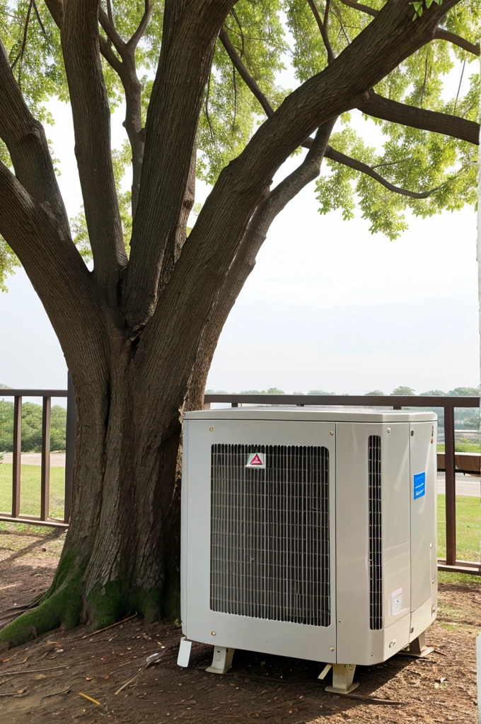 Image of an AC installed on a tree