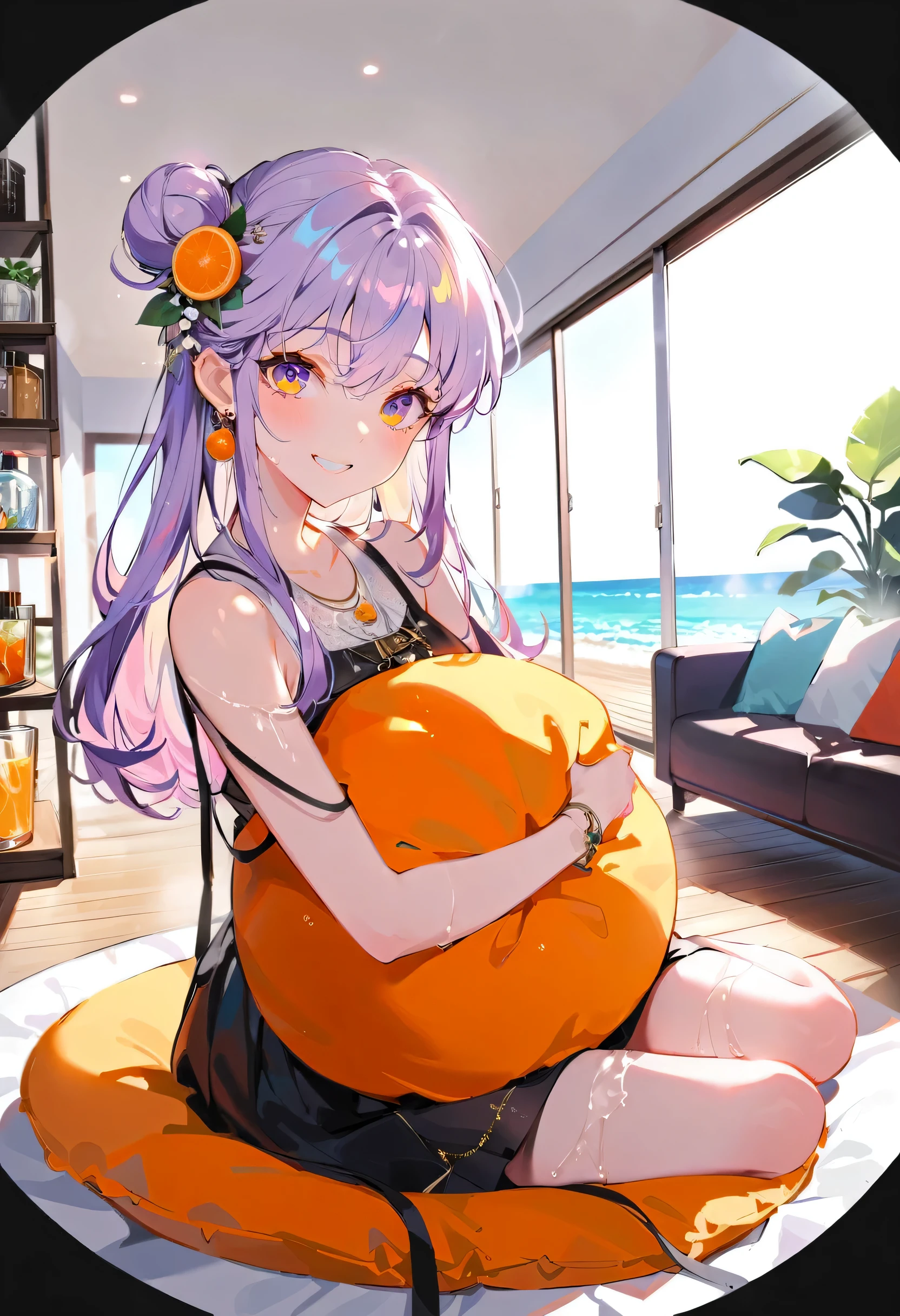 Yang Xiao Long RWBY, Lilac Eyes, Golden Hair, white bikini, beach, Cute, Soft, Doughy, Chubby, Fat, BBW, Big Belly, Big tits, Big Ass, Plump,