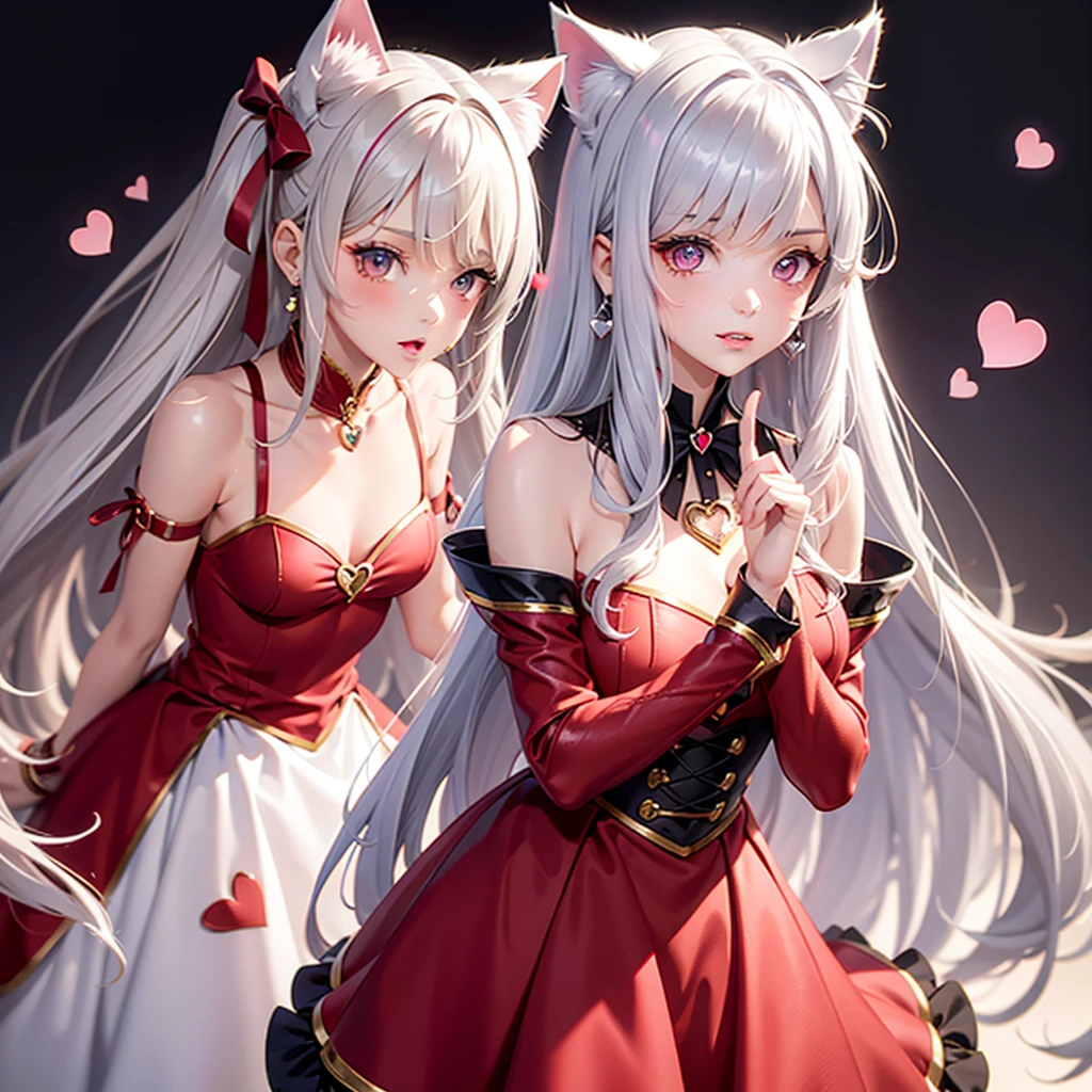 Koneko Toujou (DXD), 女の子1人, White hair, kurze Haare, nackt, katzenohren,Detailed hands, five finger, beautiful facial features,