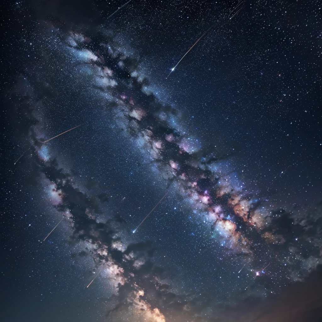 Comet meteor split out into 6 Constellation, stars, milkyway, mixed, extra detailed, 4K