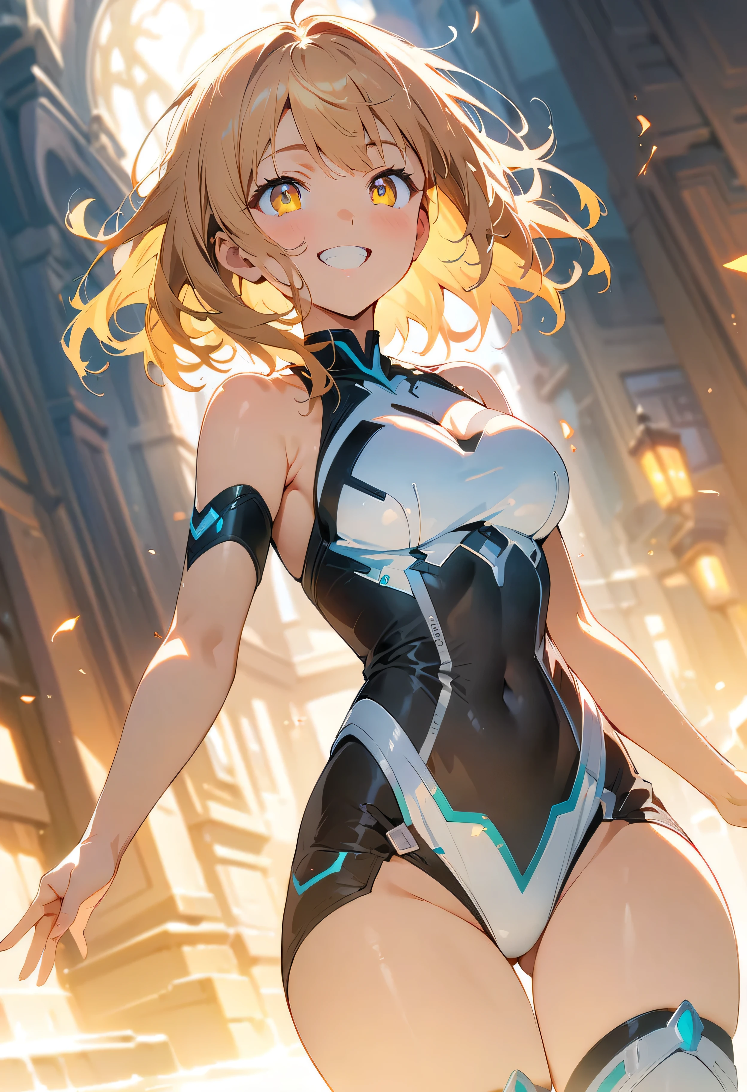 (masterpiece, Highest quality, Official Art:1.2), Perfect Anatomy, Looking at the audience, One Girl, alone, White Background,  Ultra-fine illustrations, Highly Details, Dynamic Angle, Beautiful detailed, 8K, Anime Style, (Shining Eyes, More Beautiful Faces), break,Dynamic Angle, Whole body shot, break smiling amidst the カラフル scenes