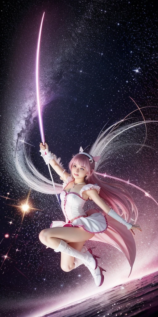Magical Girl Madoka Madoka God Form Magic Wand Magic Enchantment Magic Attack