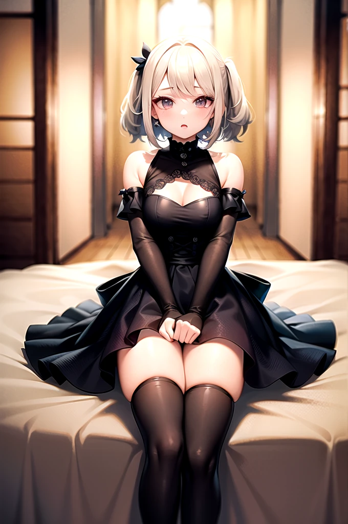 Highest quality, Ultra-high resolution, One girl, cute, (K-Pop Idols), (aegyo sal:1), (Platinum Blonde Hair:1), ((Puffy eyes)), View your viewers, whole body, Look forward