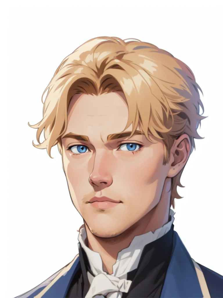 score_9, score_8_up, score_7_up light colors, watercolors, warm rays of light, ( lineart:1.4), thick outlines, (thick outlines:1.4), clean line art, sketch, manga, graphic novel, warm red sunlight, victorian era, handsome blond hair man, blue eyes, leo dicaprio