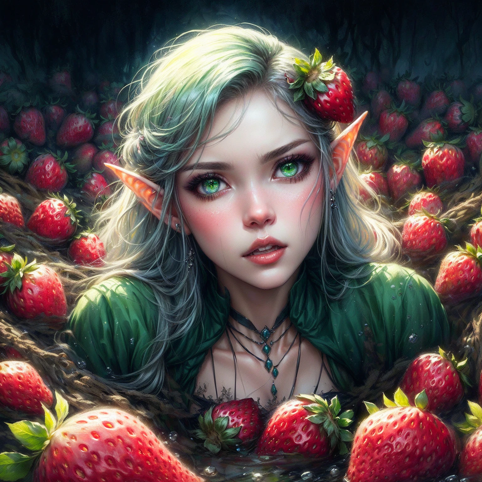 Arafed picture of a woman with white hair and elf makeup, detailed matte fantasy portrait, detailed fantasy art, hyper-realistic fantasy art, 4k fantasy art, realistic fantasy painting, Realistic fantasy artwork, Fantasy Portrait Art, im Stil von Anne Stokes, Portrait of a very beautiful elf, Portrait of an elf queen, Portrait of an elf, of an elden ring elf