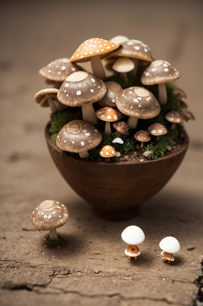 Create small beings made from mushrooms 
