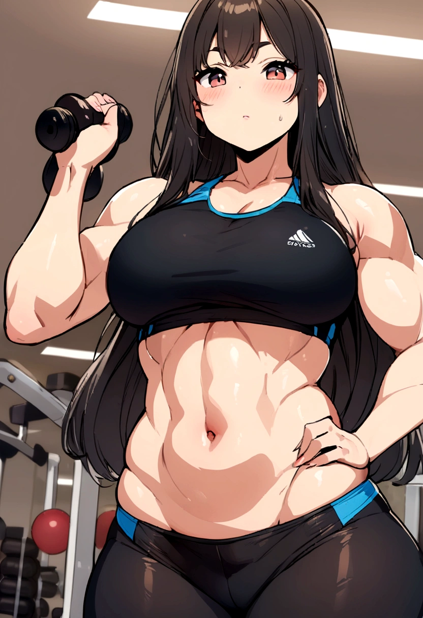 Thick girl at gym
