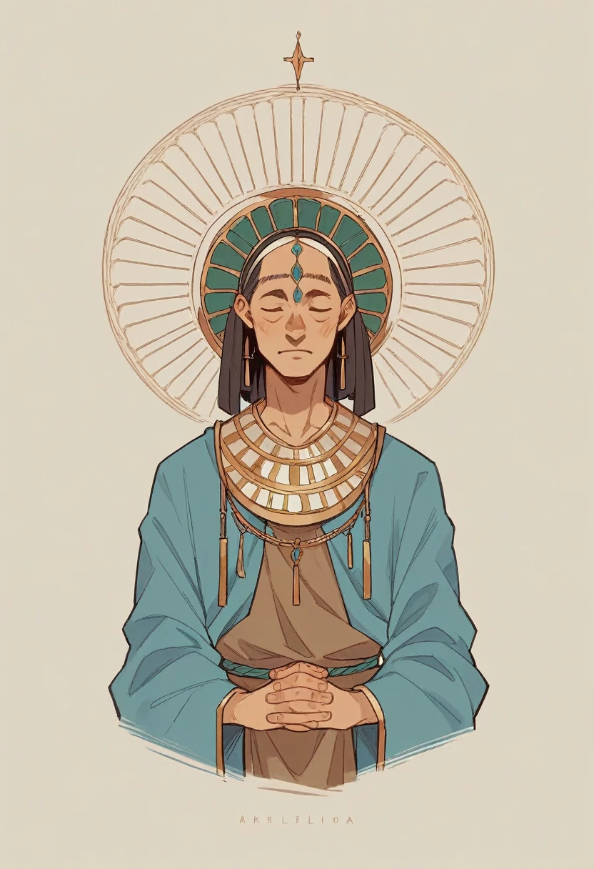 The character meditating or reflecting in a serene, animated environment.]