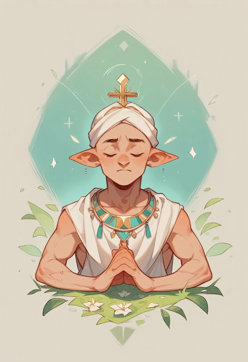 The character meditating or reflecting in a serene, animated environment.]