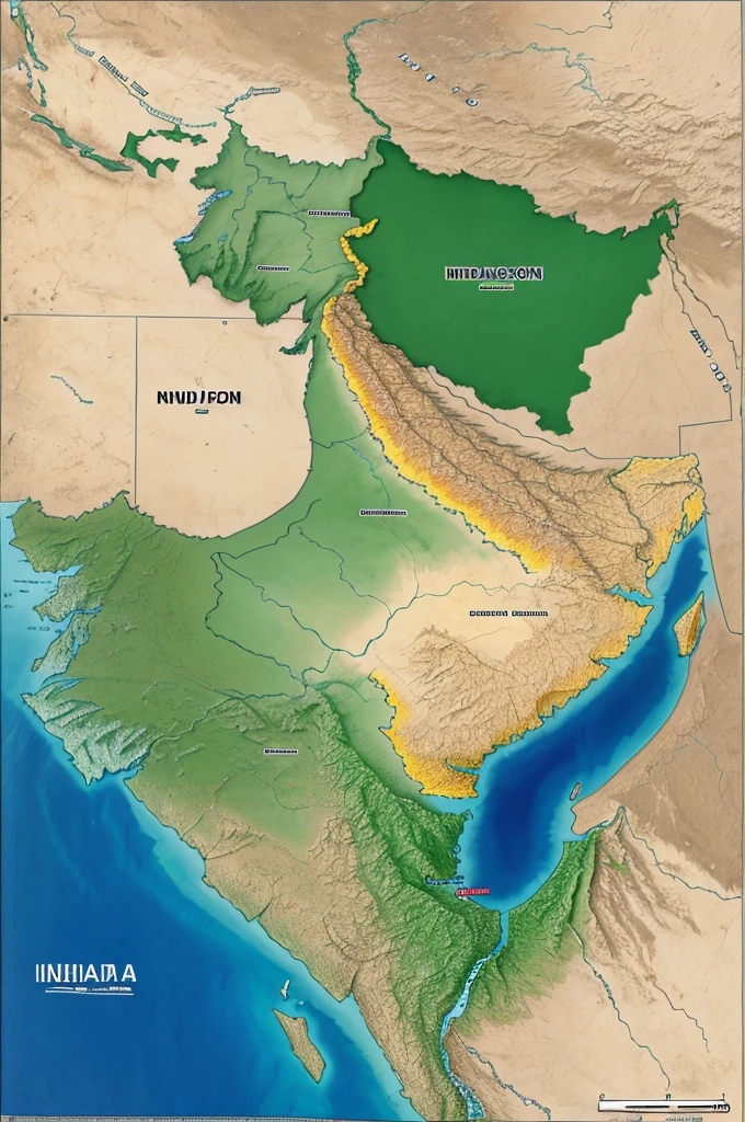 Beautiful Indian Map Image 