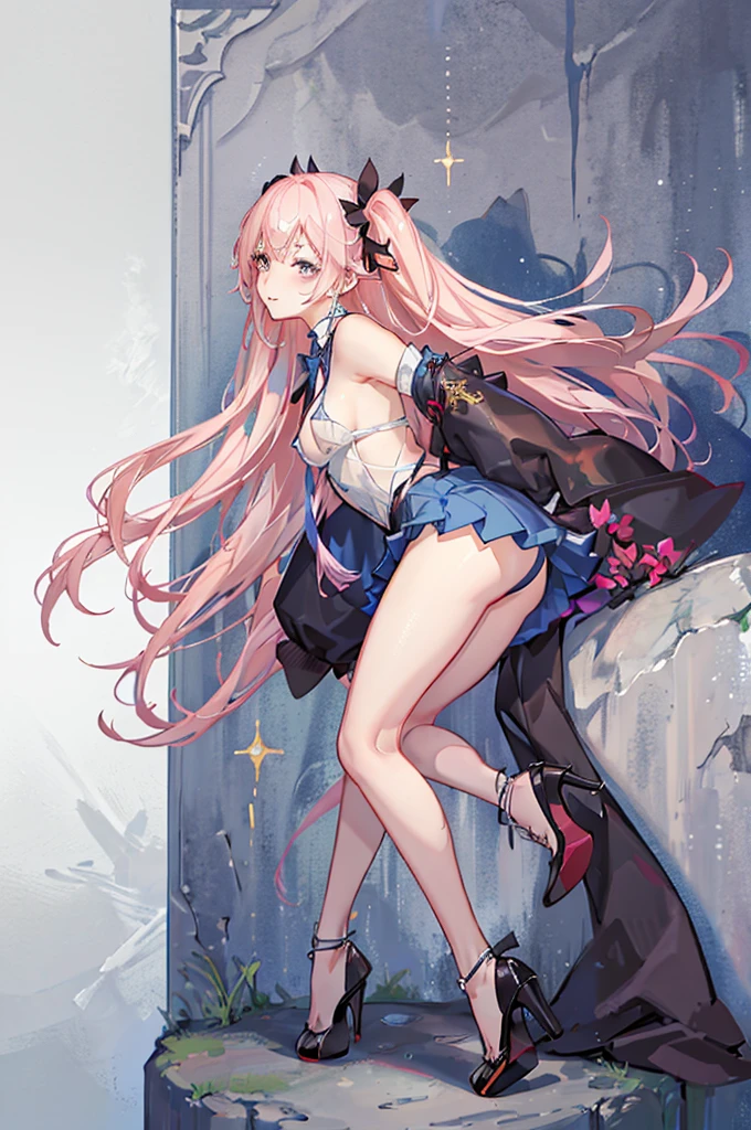 An illustration,masterpiece,girl,Bob Hair,Brown Hair,beautifuleye,Cleavage,Small breasts,(Sexy face),Cabaret Club,(VIP Room),hostess,Red backless dress,(Show me your back),(look back),Bare shoulders,((whole body:1.3)),((Black high heels:1.1)),茶色のeye,(small sparkly earrings),Close your mouth,{Depth of written border},(Particles of light:1.1).Photorealisticです、It is high resolution.、Gentle Light、1 Female、soloで、Hip Up、Glowing Skin、(A detailed face)、Hair with white waves、見る者を誘うeye、恋人eye線、inviting expression、Sexy smile、Perfection & Style、Perfect balance、Detailed skin、Naughty conflicts、I can see your chest、showing her:1.2、showing her:1.2、Horizontal feet、(At 32K、Live Shooting、Highest quality、workmanship:1.2)、(Spreading her legs wide、Spread your legs wide)、(Long twin tails)、Viewers are watching、前からeye線、Bullish、Erotic、Light blue bra、White skin、knees、(Beige pantyhose)、Absurd、Small Face、Bangs from center to center、The forehead is visible、(Embarrassed、skinny、)、workmanship、Highest quality、Ultra-high resolution、beautiful、beautiful、There is only one person、solo、Full Body、cute、Japanese women、Are standing、 (Photorealistic:1.37)、Photon interpretation、Realism、Young face、ブラウンeye、Black socks、(Red bow tie)、Radio City、Physical-based manners are cute、Maebo、Depth of written boundary、Body、Beautiful feet、Beautiful long legs、Slim legs、Tie your hair in one strand on your chest、(I can see the bangs)、lips、Blue_eye、Nose Soft、 (Shui Color)Shirt)、(Navy, blue and white checkered pleated skirt)