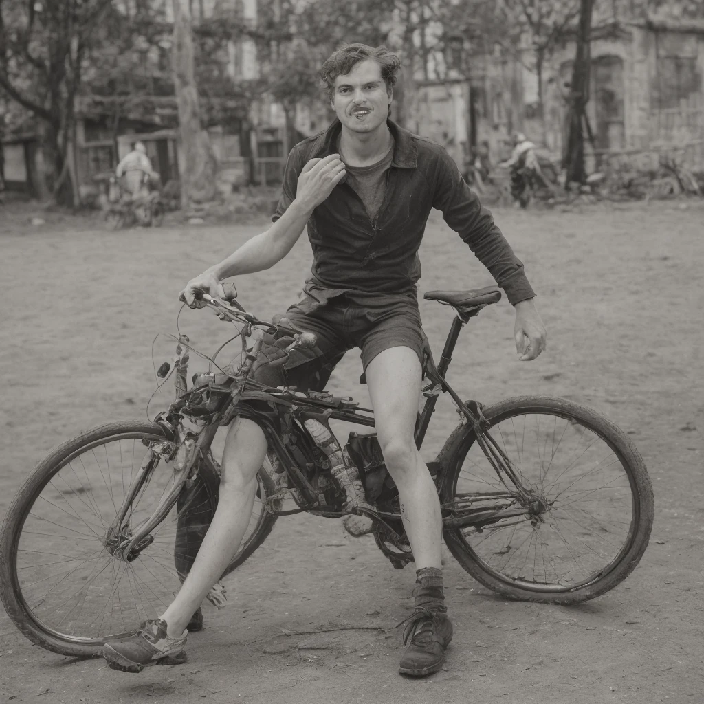 Man riding a bicycle