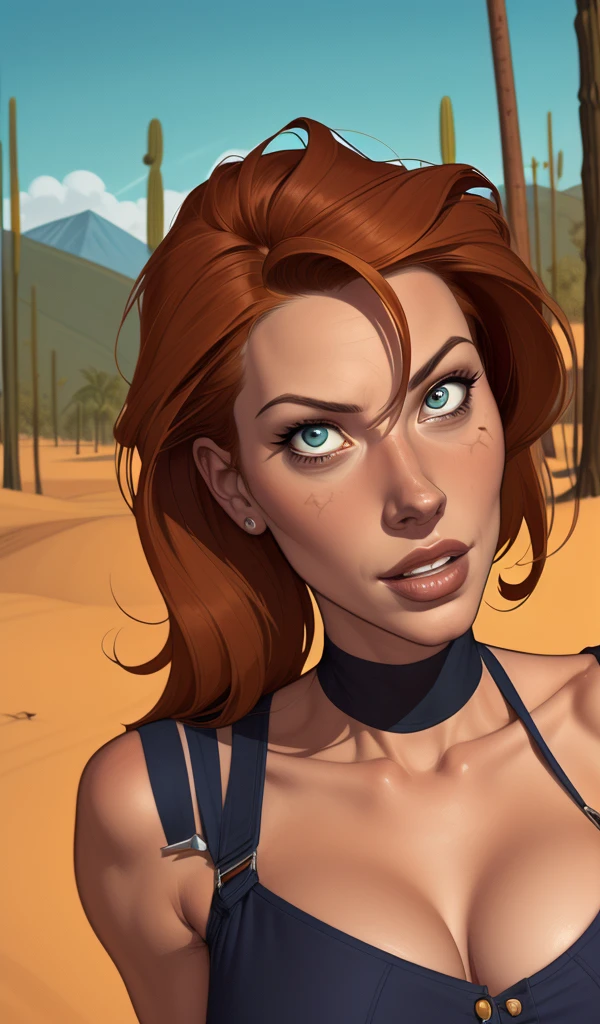 Ninja woman character with marks of war Cartoon image of a woman .cartoon style illustration, cartoon art style, cartoon art style, digital illustration style, highly detailed character design, courage detailed digital art, Forest Fan Art, Portrait Character Design, beautiful digital illustration, high-quality portrait, comic book art, young woman with beautiful hair . Beautiful lined eyes Medium large bust and wonderful sexy clothes. image expression of sexual desire from the waist to the illustration of they are posing for a photo in the desert with a horse, Brendan Fraser, Marco Schultz, 90s romantic movie, still promotional, The Mummy, panoramic photo, braggart and romantic, 1995 movie, digitally remastered, film still promotional, Milla Jovovich, Season 3 ( 1 9 9 7 ), Titanic, Atores, Jack