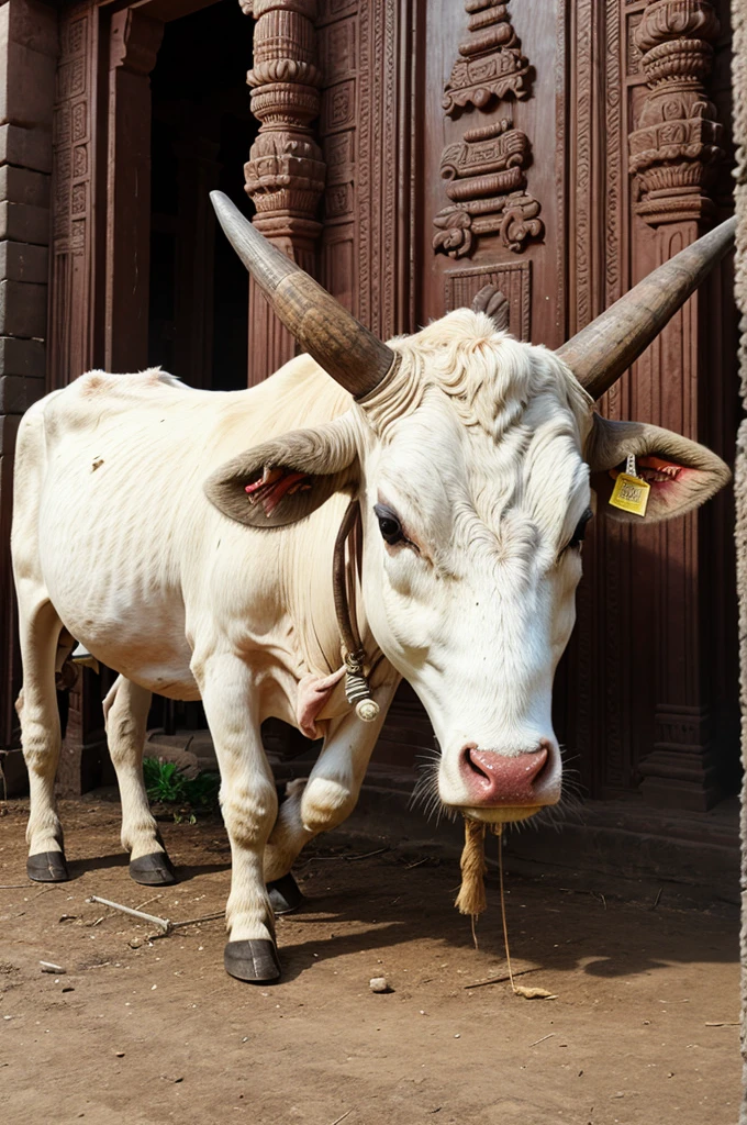 Prepare a video of Ram temple in which cow is being sacrificed.