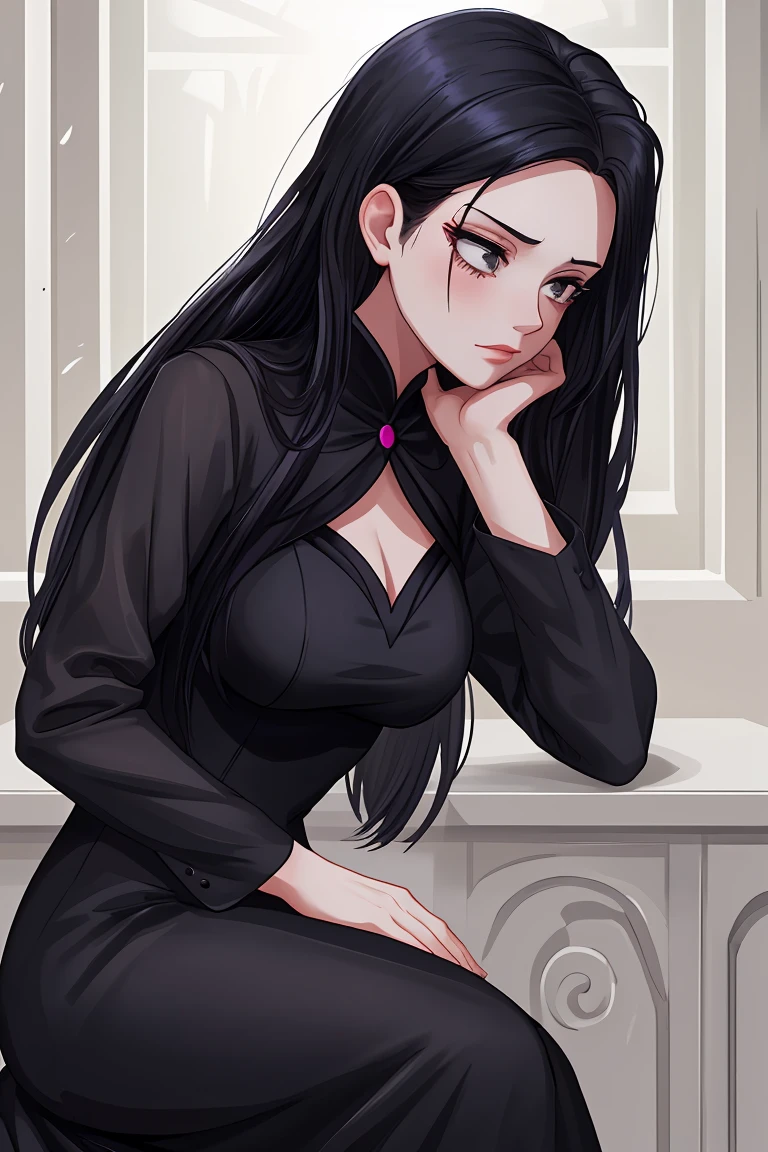 widow Mourning clothes Black Hair