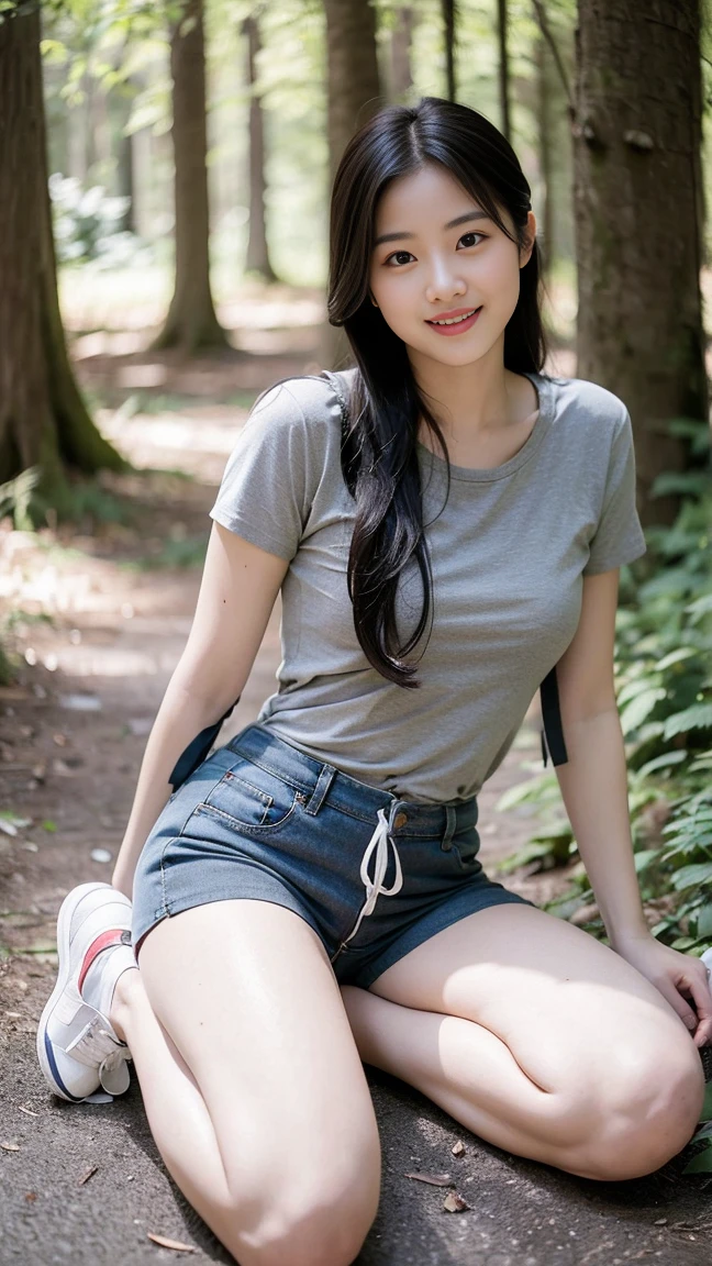 Insanely beautiful 、4 seductive Japan girls、small head、a sailor suit、Bare legged、slenderbody、pale-skinned、Stream in the forest、pubick hair、wetted skin、beautidful eyes、Young Pretty Gravure Idol、japanaese girl、Japanese ido,Fine and beautiful eyes,Black shoes,A dark-haired,masterpiece,White lace panties、cleiled faces、kindly smile、Look at viewers、beautidful eyes、hightquality、high detailing、high-detail、Luminous Studio graphics engine、unrealengine5、masuter piece、(((pantyshot))),(((Spyour legs apart)))、
