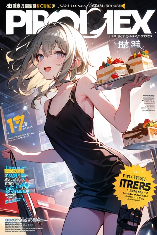 (small breasts:1.2), (perky chest:1.2), (pointed chest:1.2), (Pudding cake magazine cover:1.3),(from above:1.0),(shoot from the side:1.1),masterpiece, 1girl, Amazing Cleavage:1.1, thin waist, optimum,tmasterpiece,hight resolution,best qualtiy,hyper HD,super detailing,awardwinning,a 18yo cute girl,(The upper part of the body),anatomy correct,Beautiful Black miniskirt,garters,Gaze,Small face,bangss,holster,Beautuful Women,hands up,leg holster,Gaze,black boots,Cowboy Shot,cute face,a blond,Longhaire,Twin-tailed,Braids, Hairline,（scarlet eyes）,long eyelasher,Hanging eye corners,White skin of the, ((see through camisole:1.1)), ((Sheer nipples:1.0)),Rocket Tits,(Slim body),smile,seductive weak smiling,(with sparkling eyes and a contagious smile),little open mouth, Looking at Viewer,
