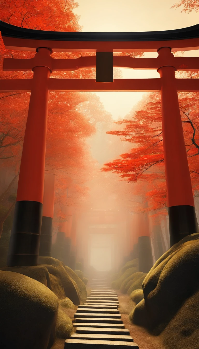 “Create a highly realistic and fantastical depiction of Fushimi Inari Taisha in Kyoto, Japan. Focus on the iconic Senbon Torii, an endless path of thousands of vibrant red torii gates. The scene should be illuminated by a mystical, soft light, casting gentle shadows and creating an ethereal atmosphere. Enhance the natural surroundings with lush greenery and subtle fog, adding a sense of depth and mystery. The overall composition should evoke a sense of awe and wonder, capturing the timeless beauty and spiritual essence of this sacred place.”