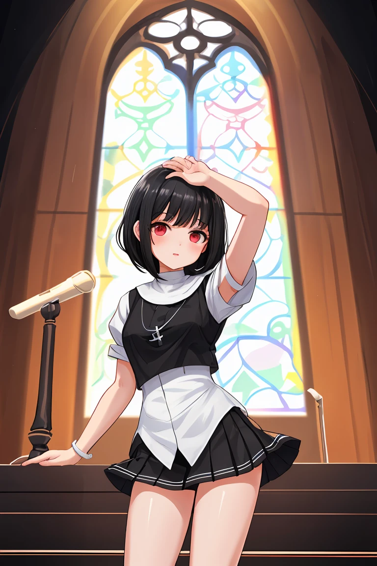 Sister saint Black Hair mini skirt